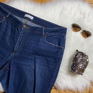 Ann Taylor LOFT Dark Blue Straight-Leg Jeans